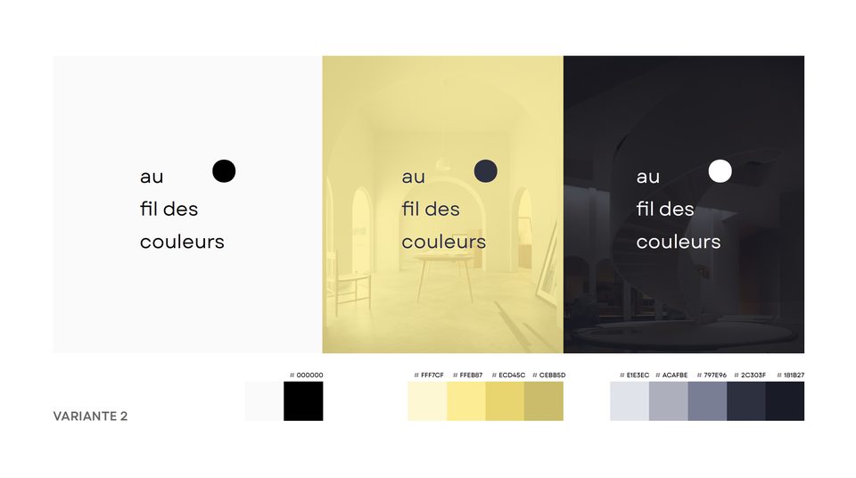 Identité Au fil des couleurs, déclinaisons de couleurs
